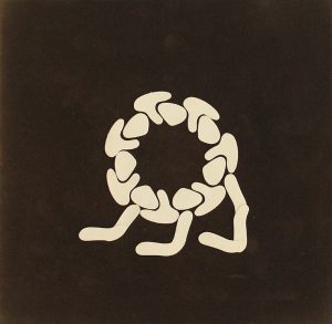 Variable Collage, 1964, Weiße Filzstücke auf schwarzem Filz (Sammlung Etzold)
